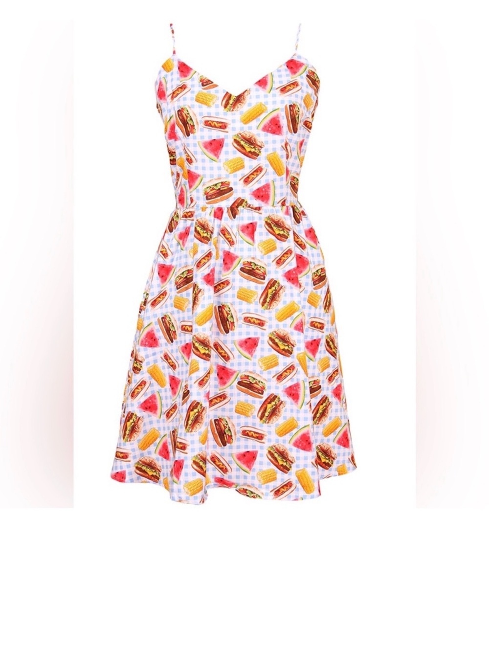 Retrolicious summer dress Picnic Print Fit-&-Flare Dress Watermelon & Burger